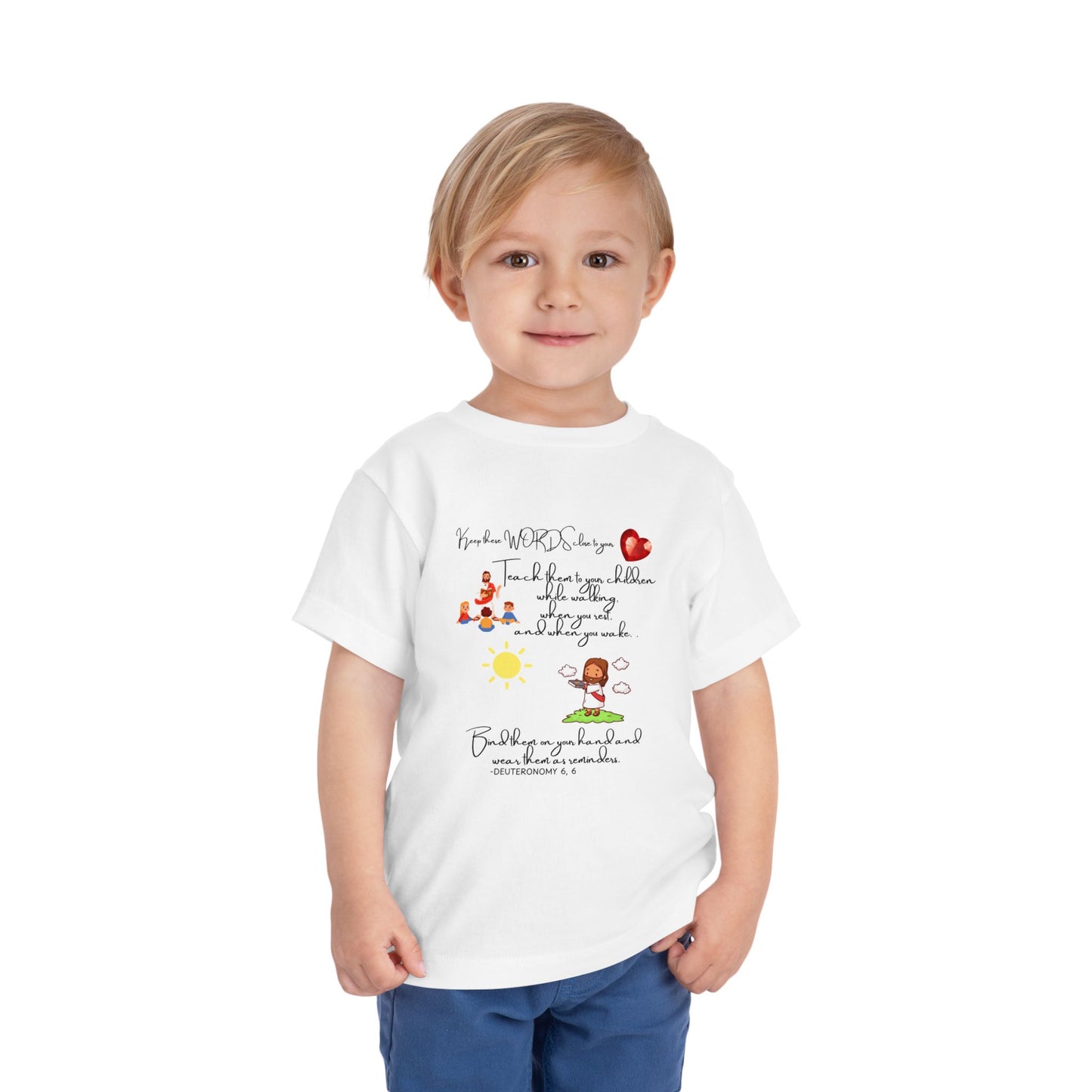 Toddler Tee — Shirt with Prayer and Cute Illustrations