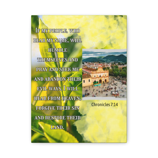 Chronicles 7:14 Bible Verse Matte Canvas Wall Art — Humble, Pray & Restore