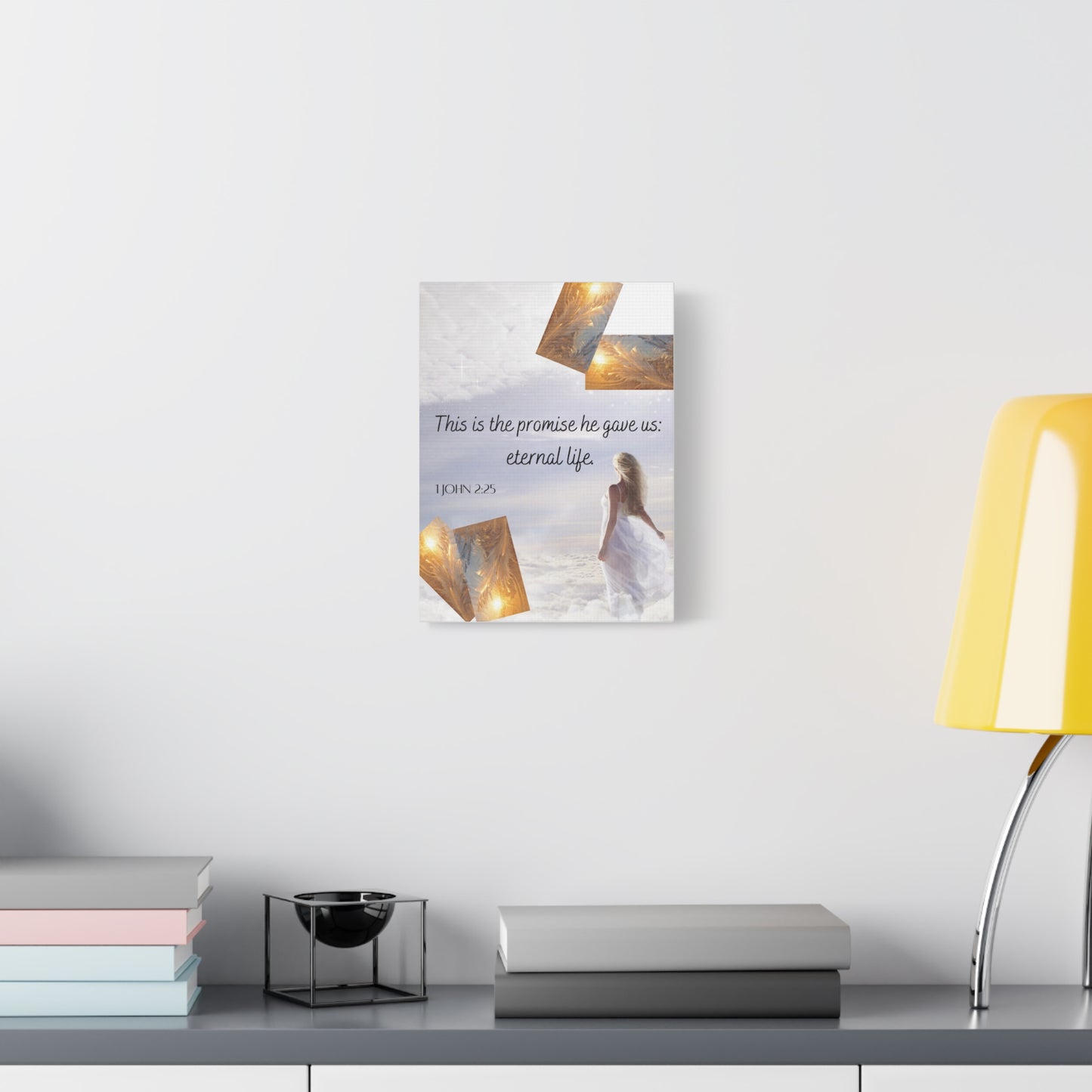 Religious Canvas Wall Art – "This is the promise he gave us: eternal life" (1 John 2:25)