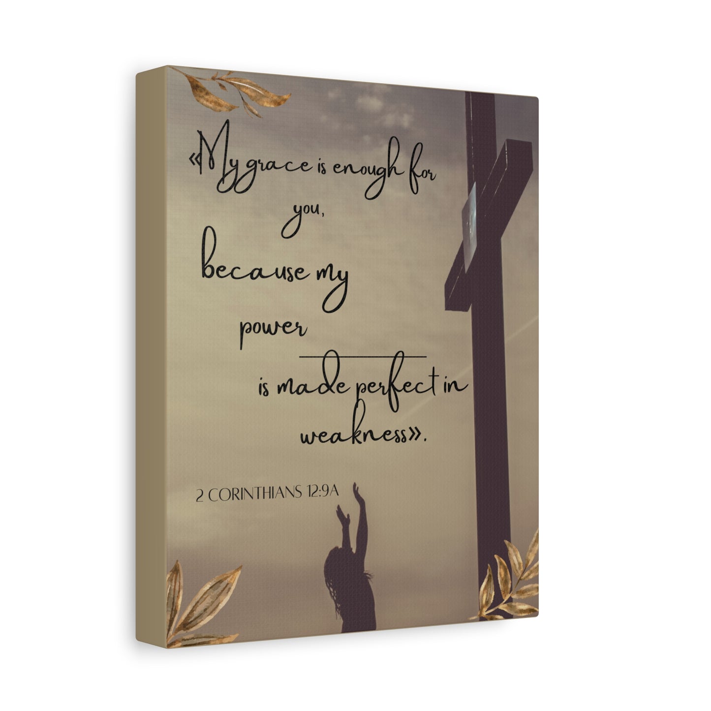 Canvas Wall Art - "My Grace Is Enough" Christian Bible Verse Decor