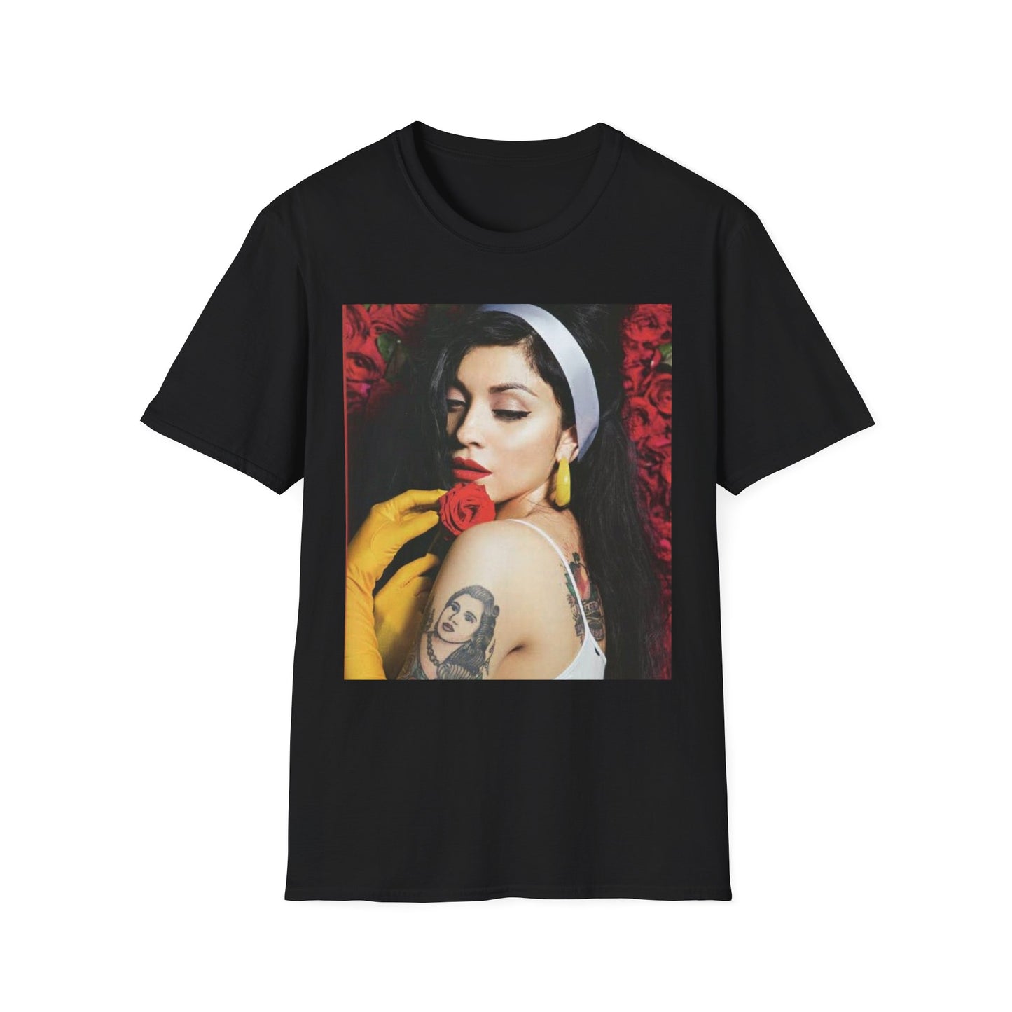 Retro Portrait Tee — Rose & Vintage Glam Graphic T-Shirt