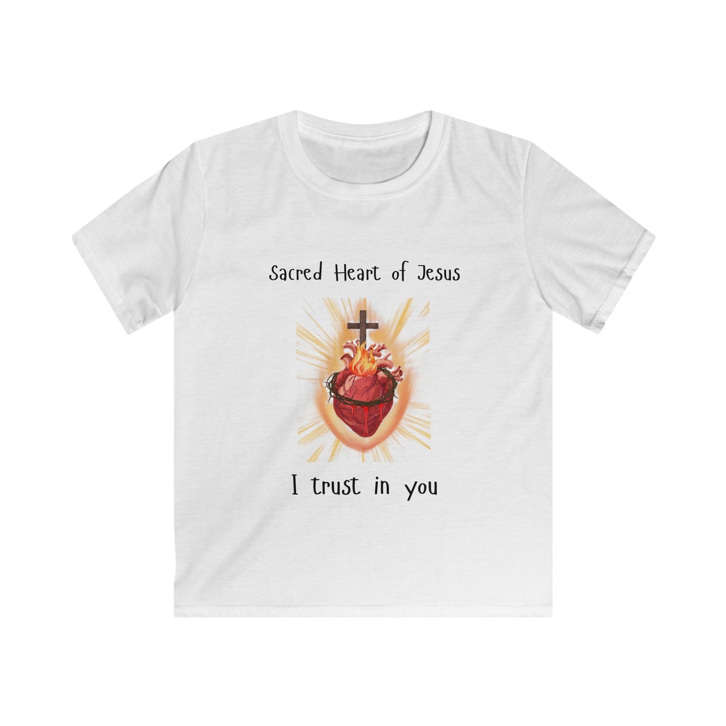 Kids Sacred Heart of Jesus Tee — "I Trust in You" Religious Children's T‑Shirt