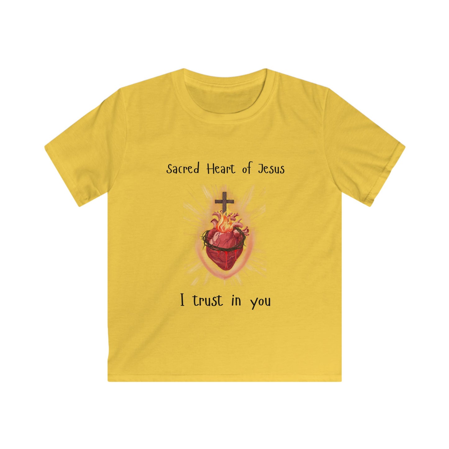 Kids Sacred Heart of Jesus Tee — "I Trust in You" Religious Children's T‑Shirt
