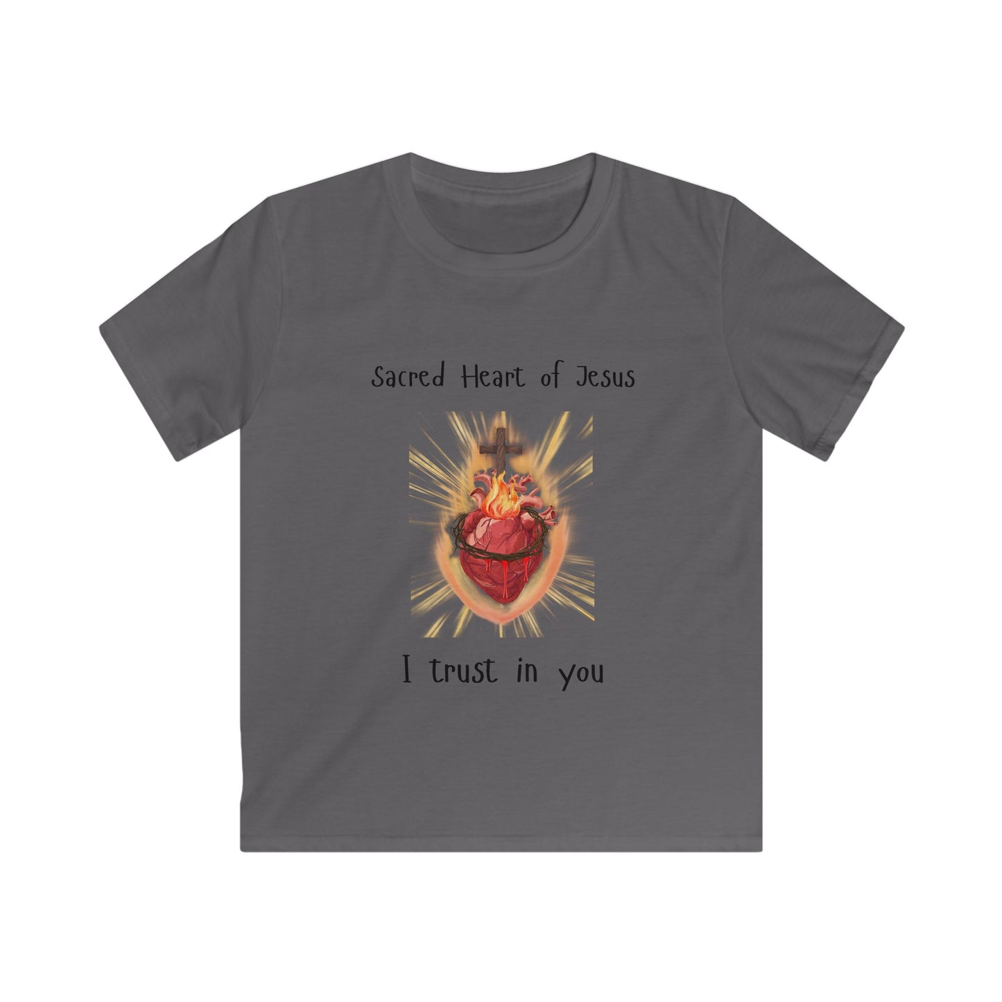 Kids Sacred Heart of Jesus Tee — "I Trust in You" Religious Children's T‑Shirt