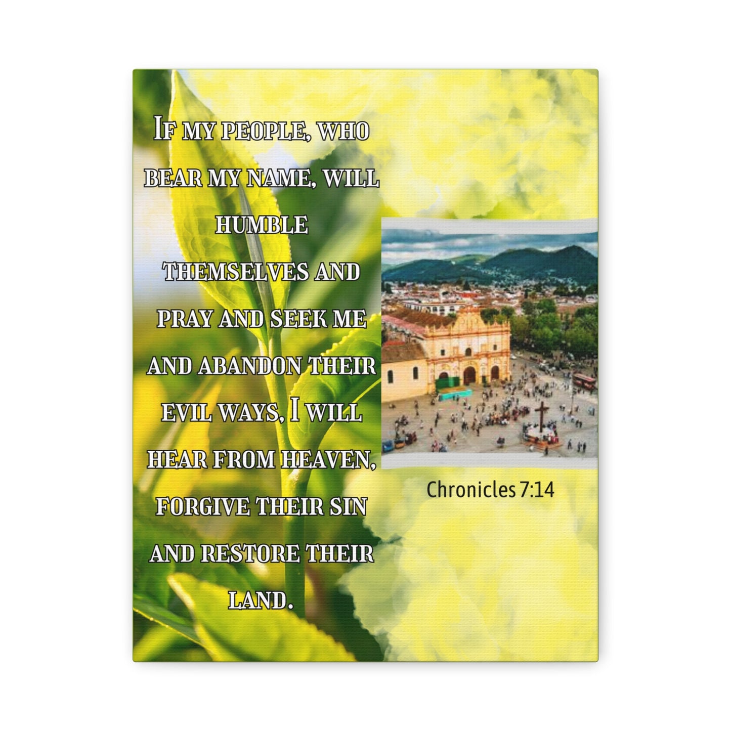 Chronicles 7:14 Bible Verse Matte Canvas Wall Art — Humble, Pray & Restore