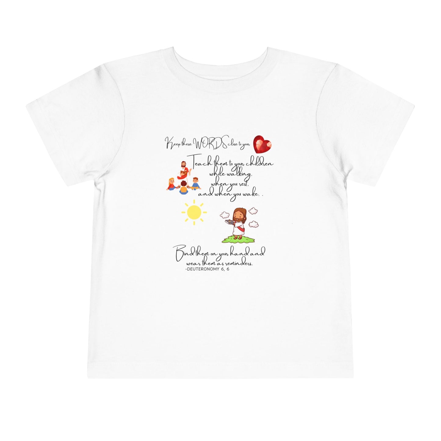 Toddler Tee —  Shirt with Prayer and Cute Illustrations