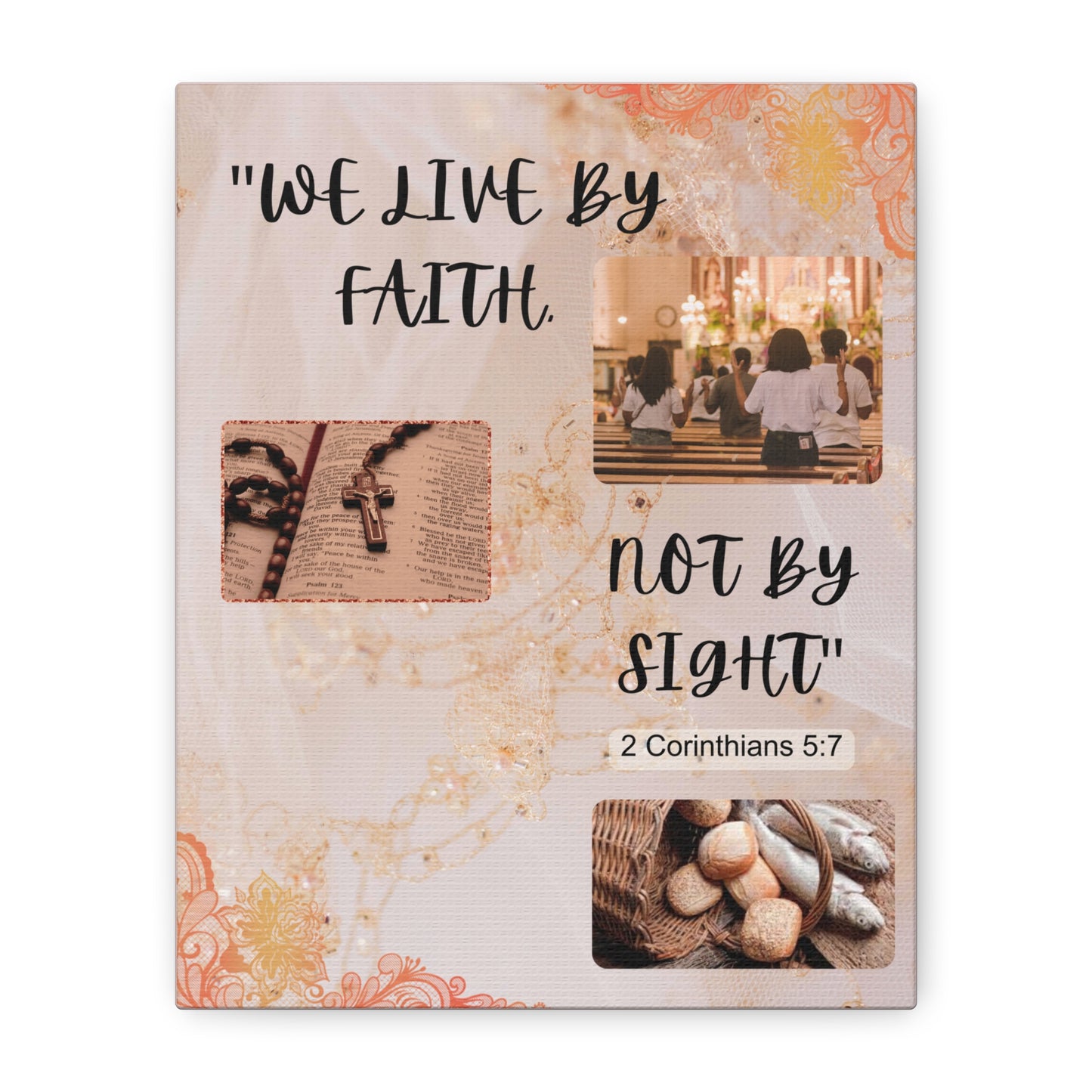 Faith Canvas Wall Art — "We Live by Faith, Not by Sight" (2 Corinthians 5:7)
