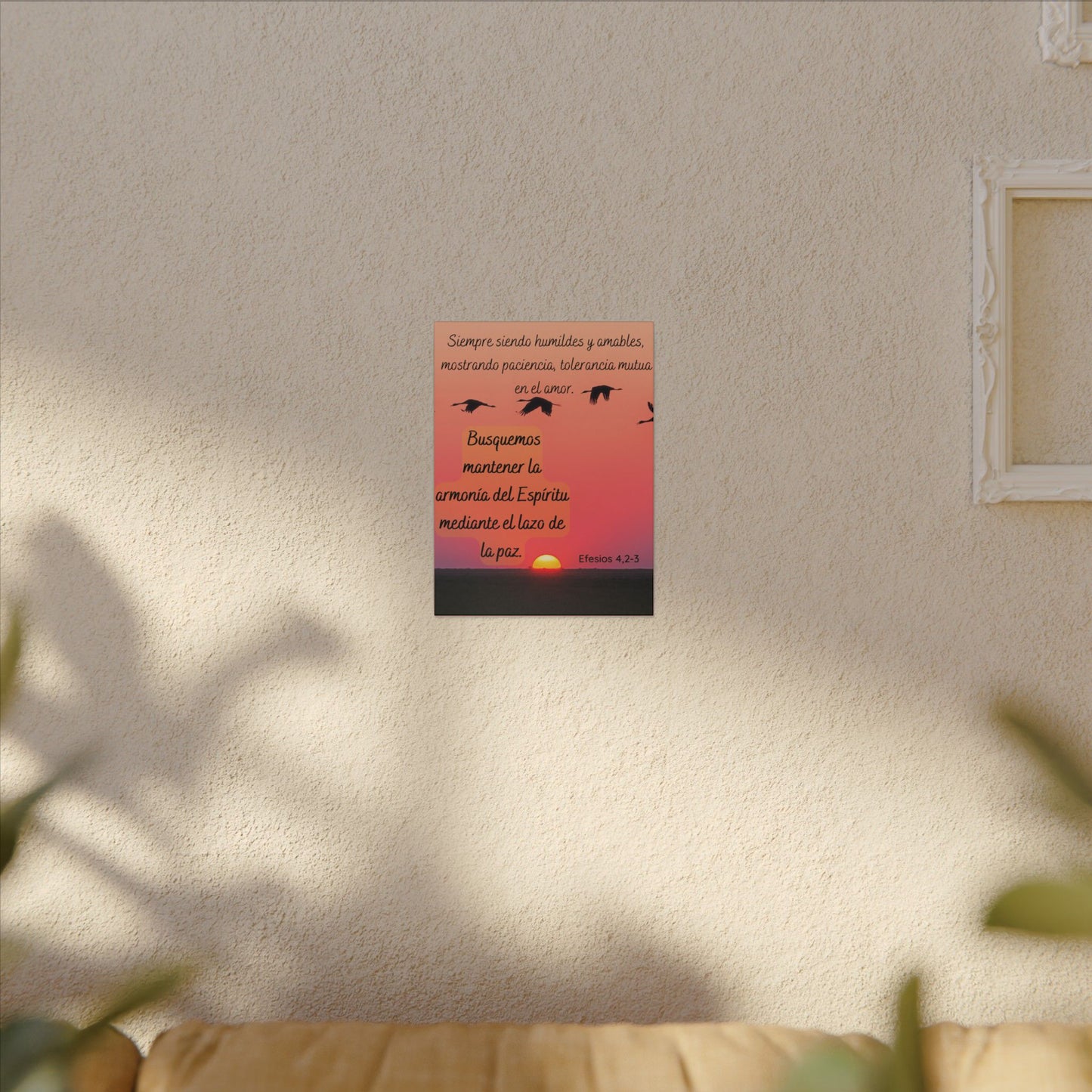 Canvas Wall Art — "...busquemos mantener la armonía..." (Efesios 4:2-3) Sunset Peace