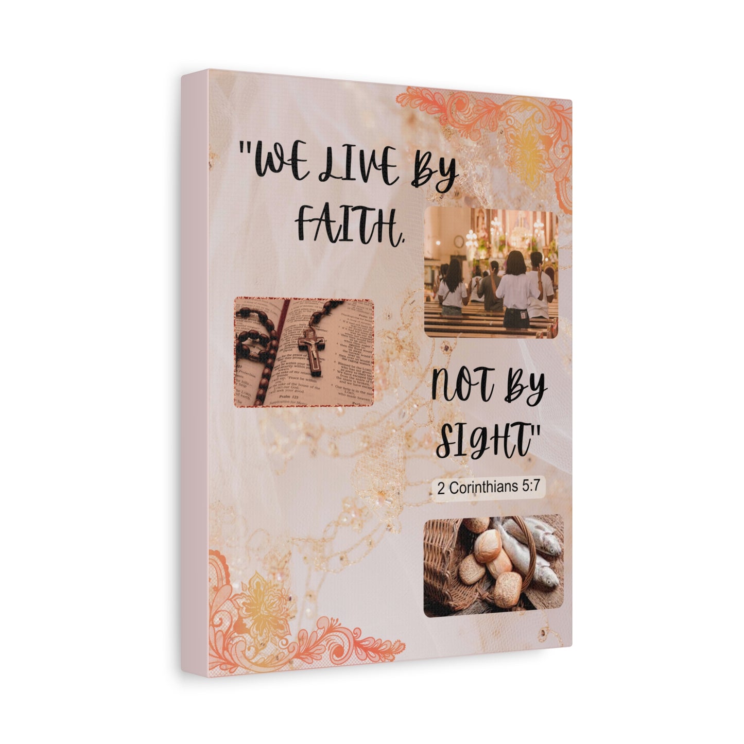 Faith Canvas Wall Art — "We Live by Faith, Not by Sight" (2 Corinthians 5:7)