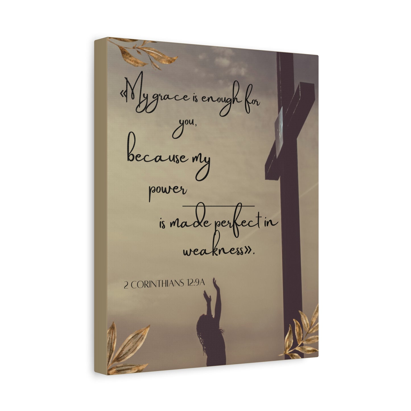 Canvas Wall Art - "My Grace Is Enough" Christian Bible Verse Decor