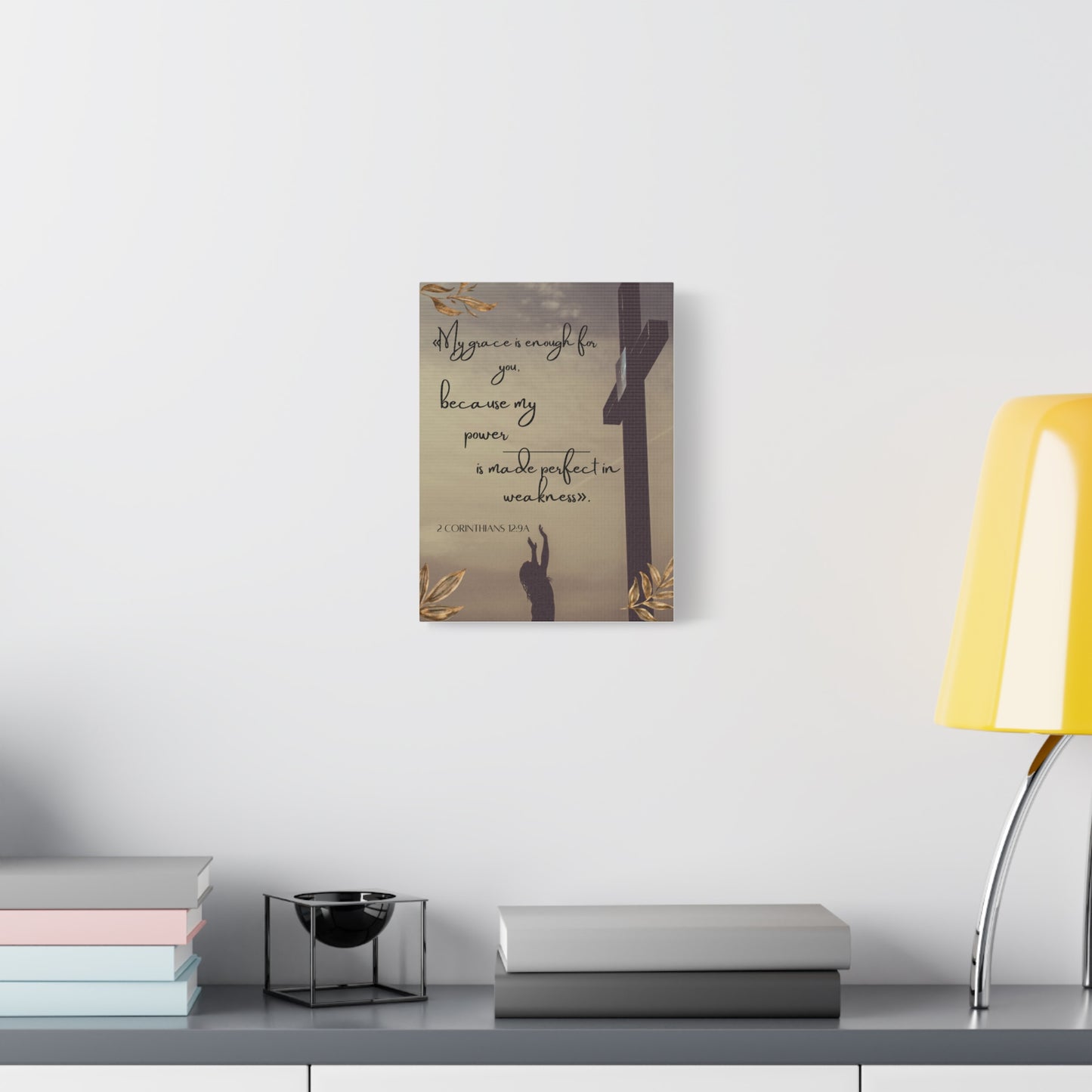 Canvas Wall Art - "My Grace Is Enough" Christian Bible Verse Decor