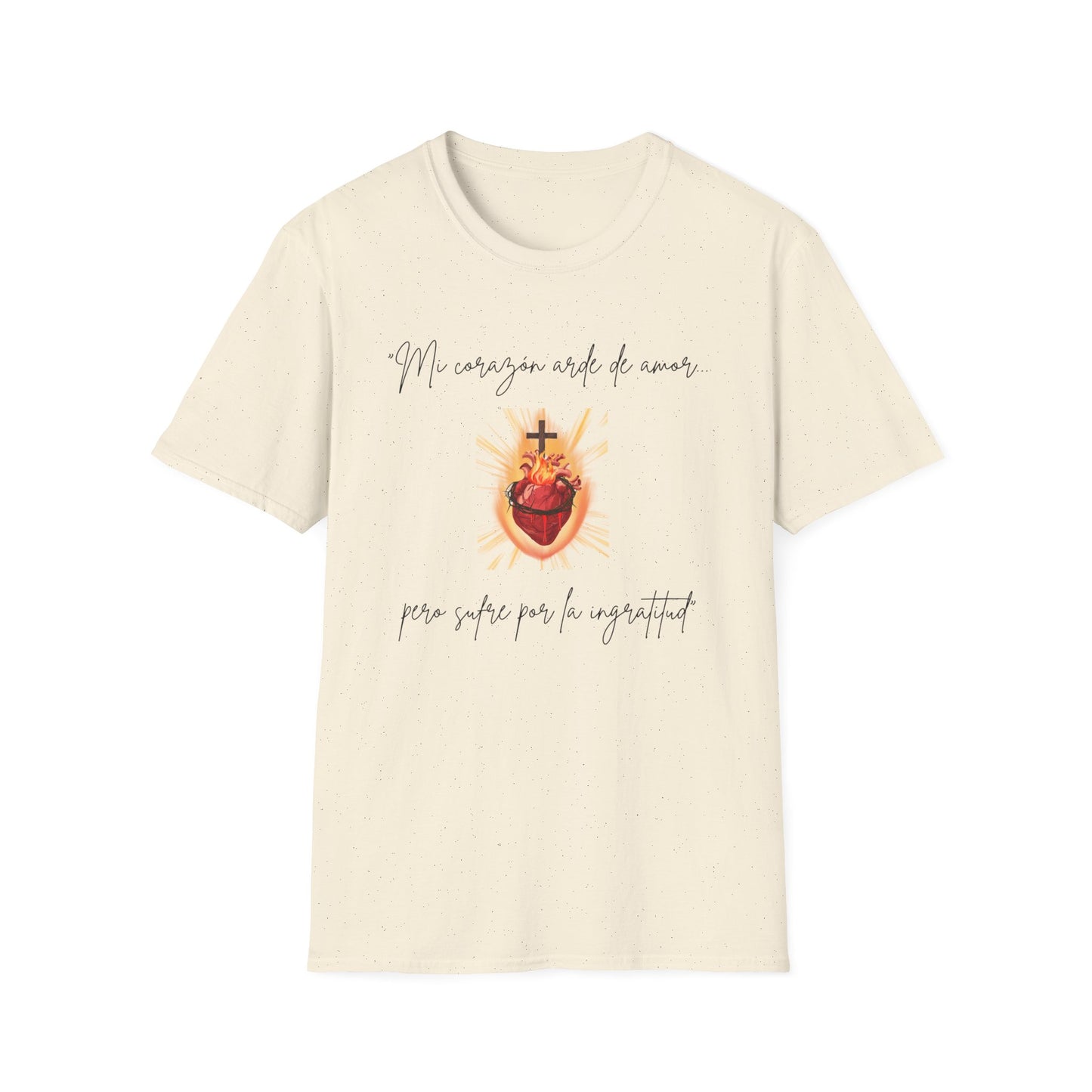 Sacred Heart T-Shirt — "Mi corazón arde de amor" Religious Devotional Tee
