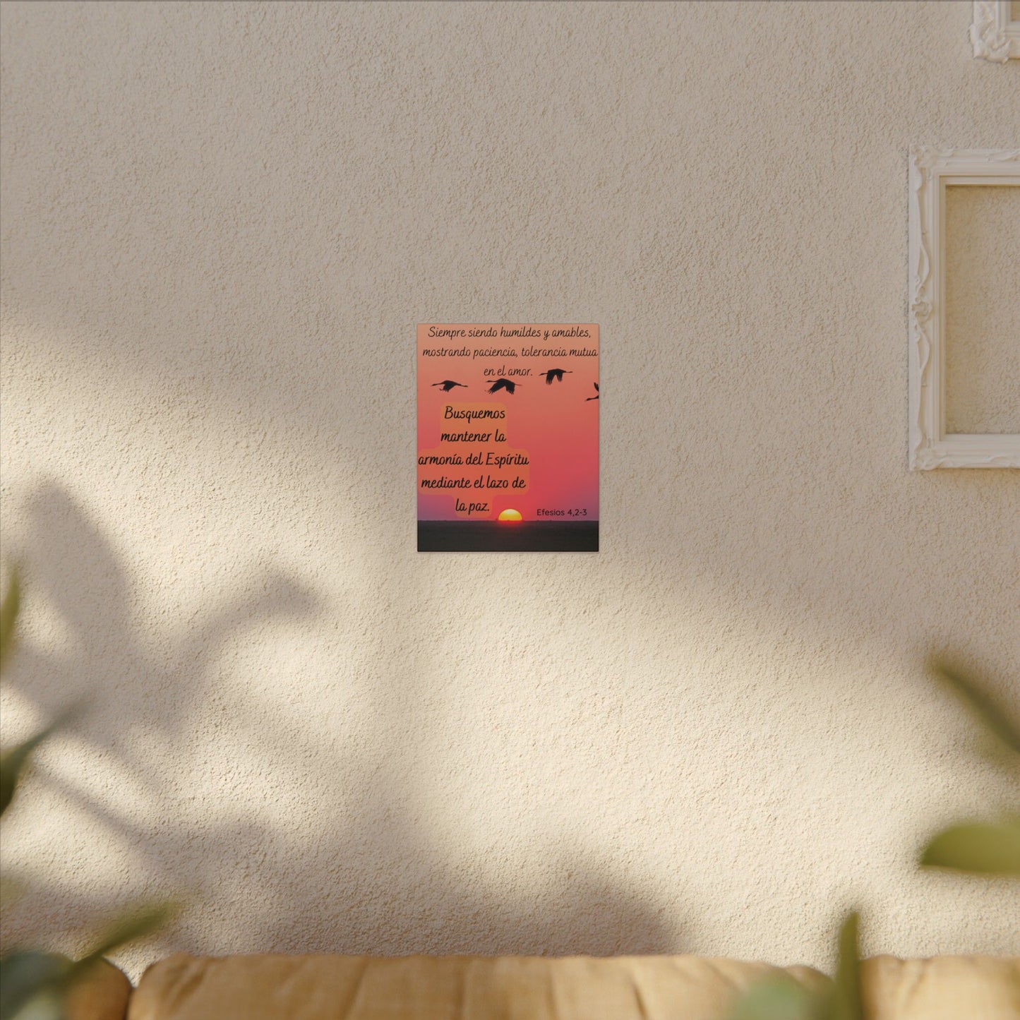 Canvas Wall Art — "...busquemos mantener la armonía..." (Efesios 4:2-3) Sunset Peace