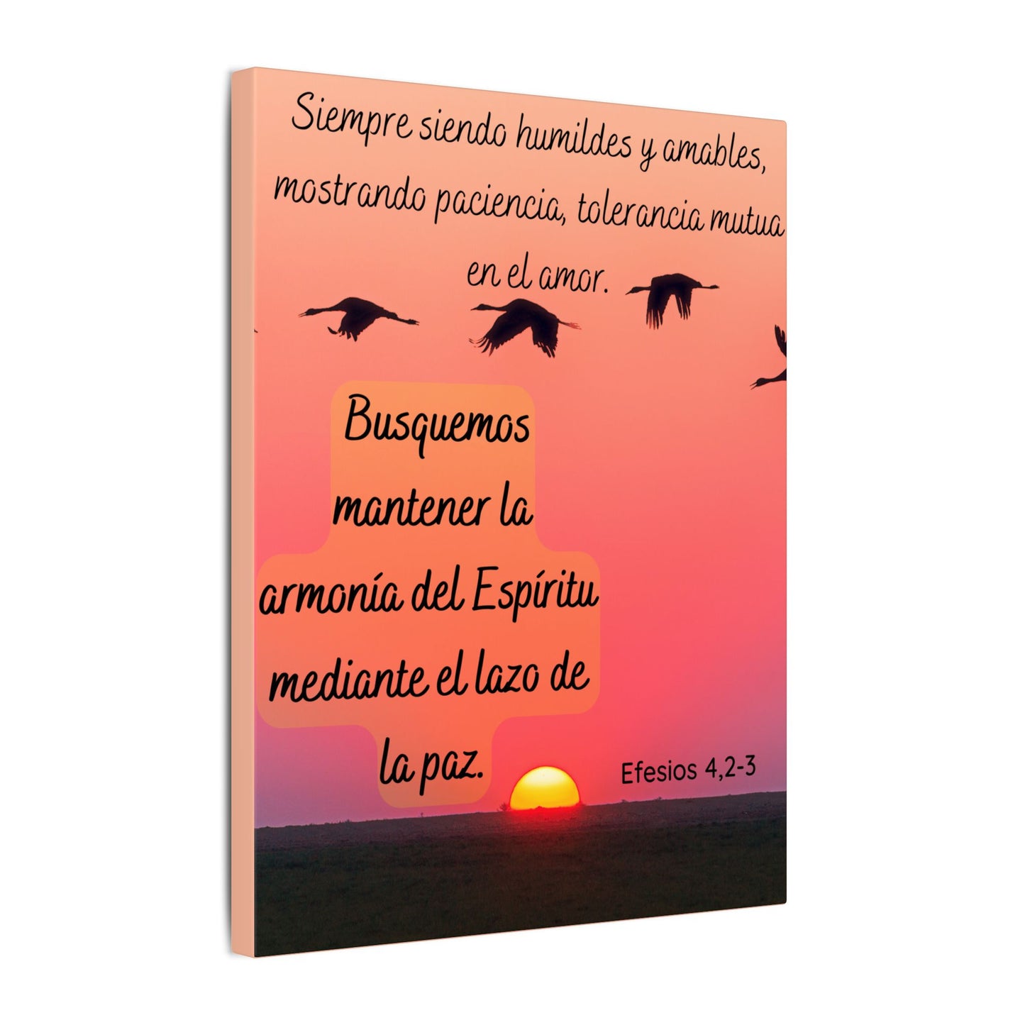 Canvas Wall Art — "...busquemos mantener la armonía..." (Efesios 4:2-3) Sunset Peace