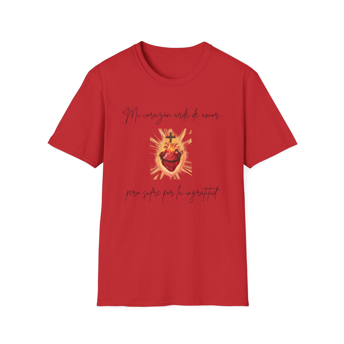 Sacred Heart T-Shirt — "Mi corazón arde de amor" Religious Devotional Tee