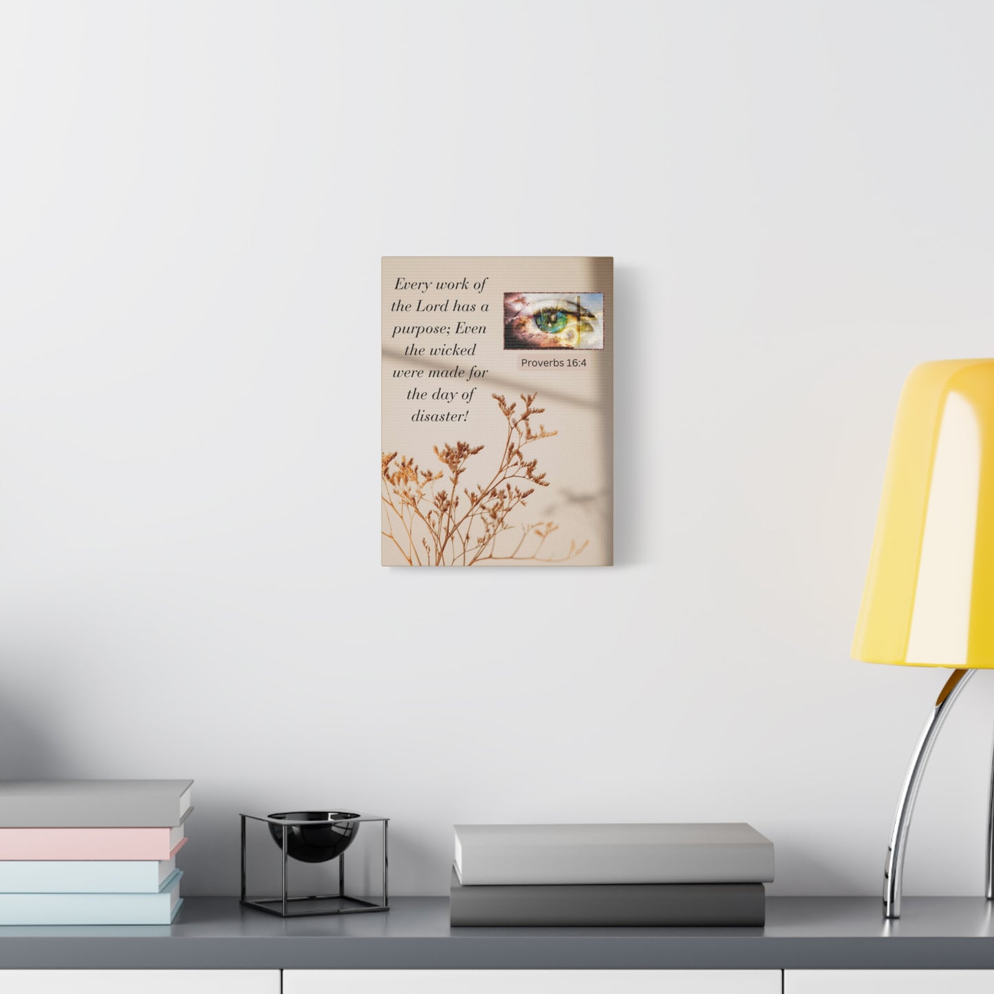 Proverbs 16:4 Canvas Wall Art — Inspirational Biblical Quote Matte Canvas