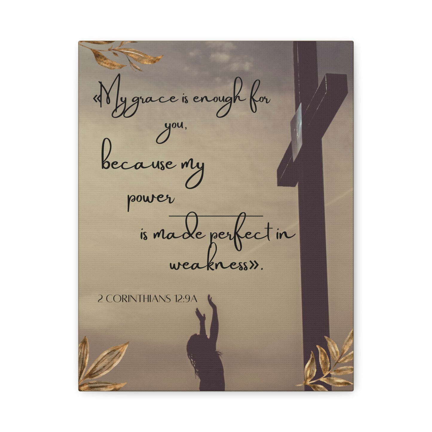 Canvas Wall Art - "My Grace Is Enough" Christian Bible Verse Decor