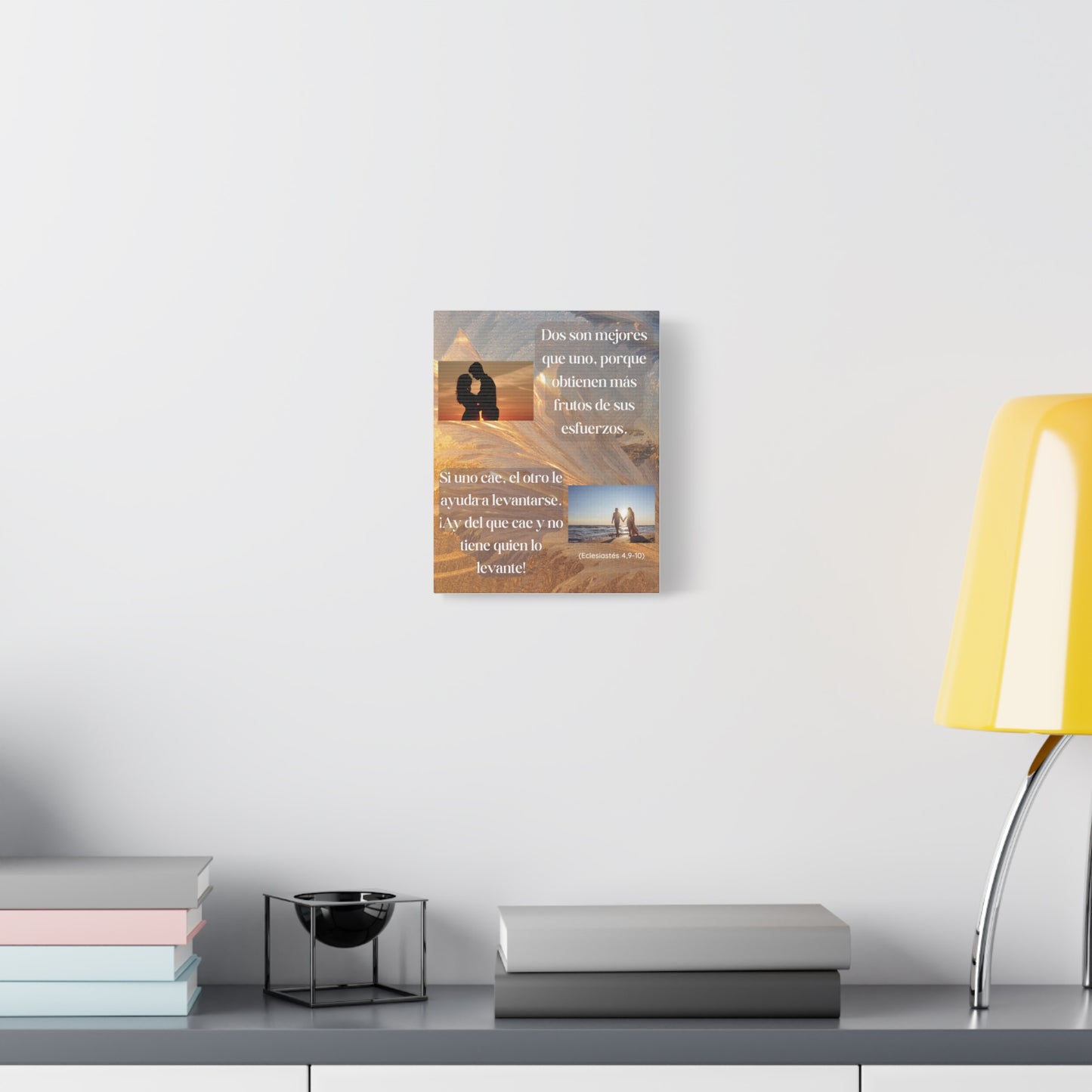 Bible Verse Canvas - 'Dos son mejores que uno' Romantic Couple Wall Art