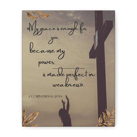 Canvas Wall Art - "My Grace Is Enough" Christian Bible Verse Decor