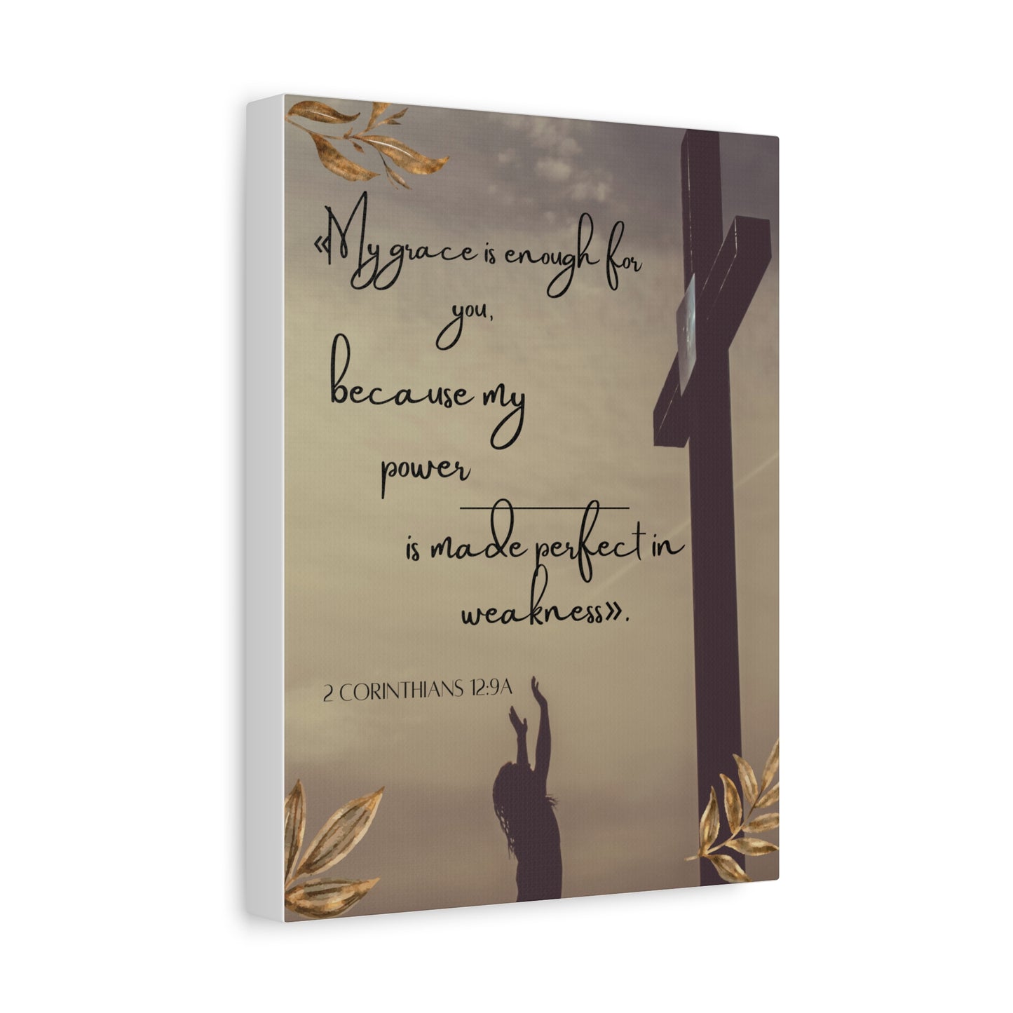Canvas Wall Art - "My Grace Is Enough" Christian Bible Verse Decor
