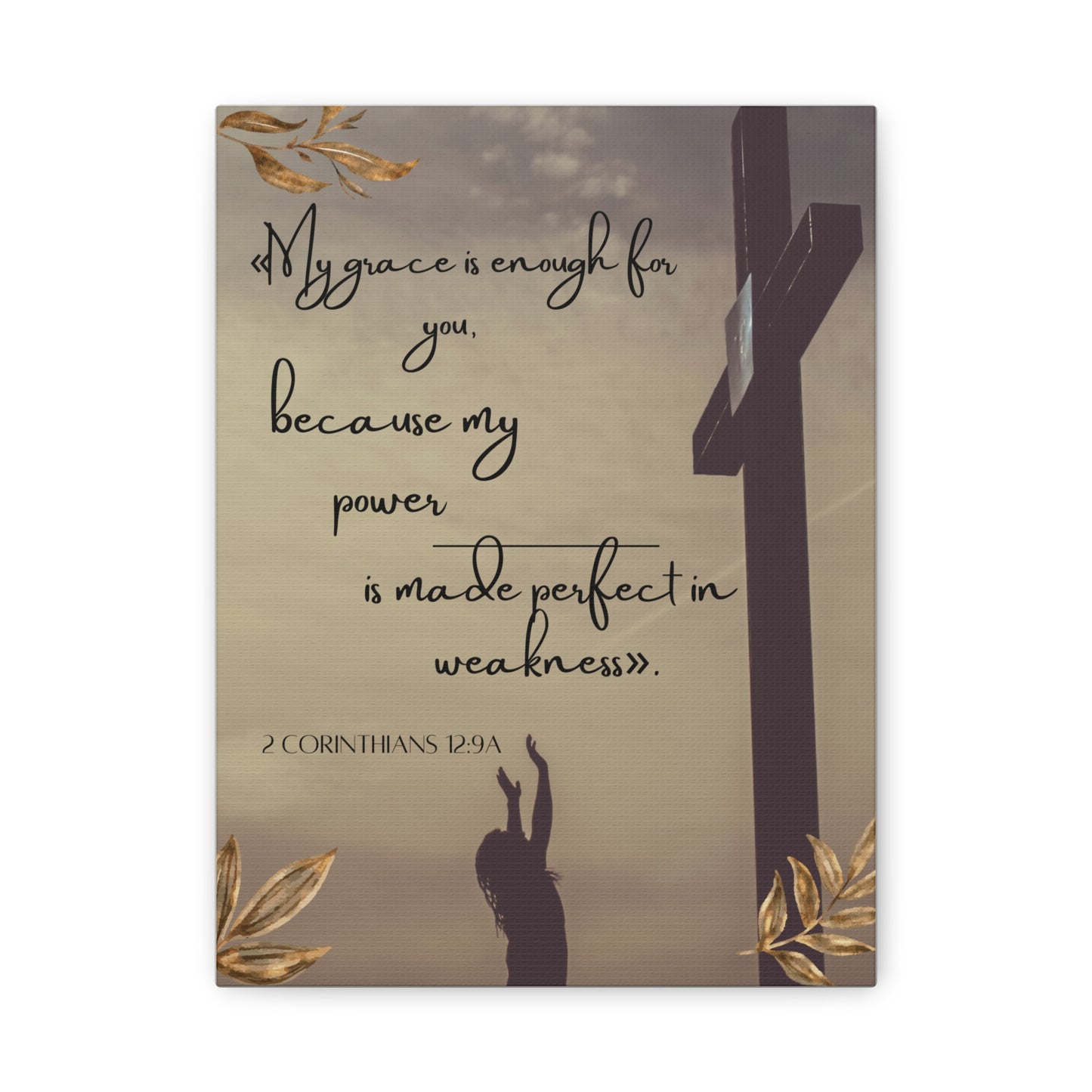 Canvas Wall Art - "My Grace Is Enough" Christian Bible Verse Decor