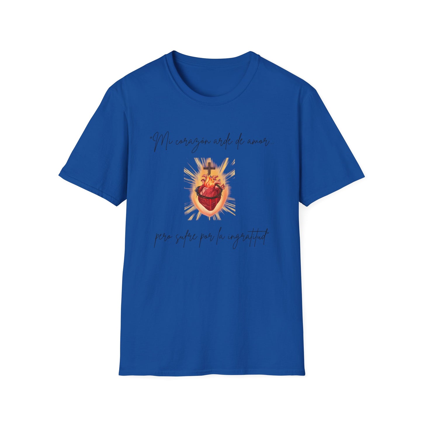 Sacred Heart T-Shirt — "Mi corazón arde de amor" Religious Devotional Tee