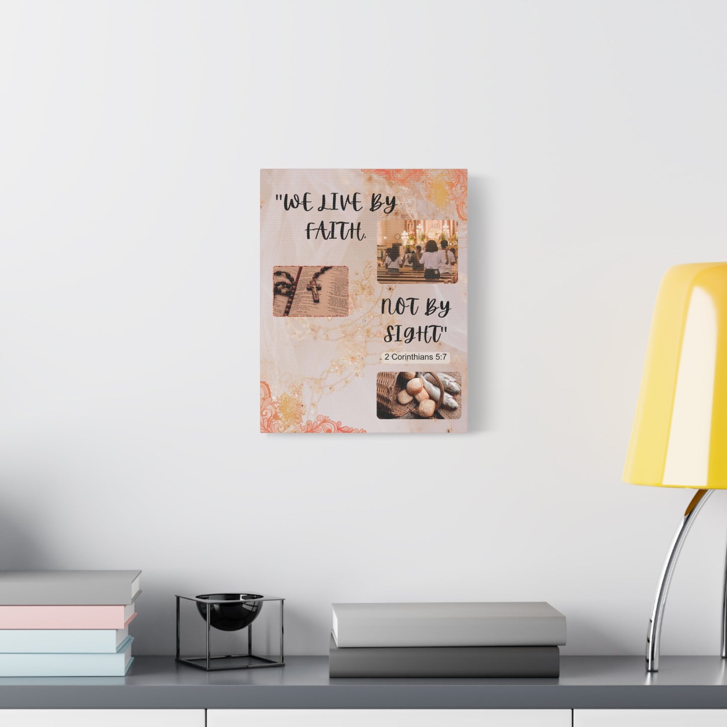 Faith Canvas Wall Art — "We Live by Faith, Not by Sight" (2 Corinthians 5:7)