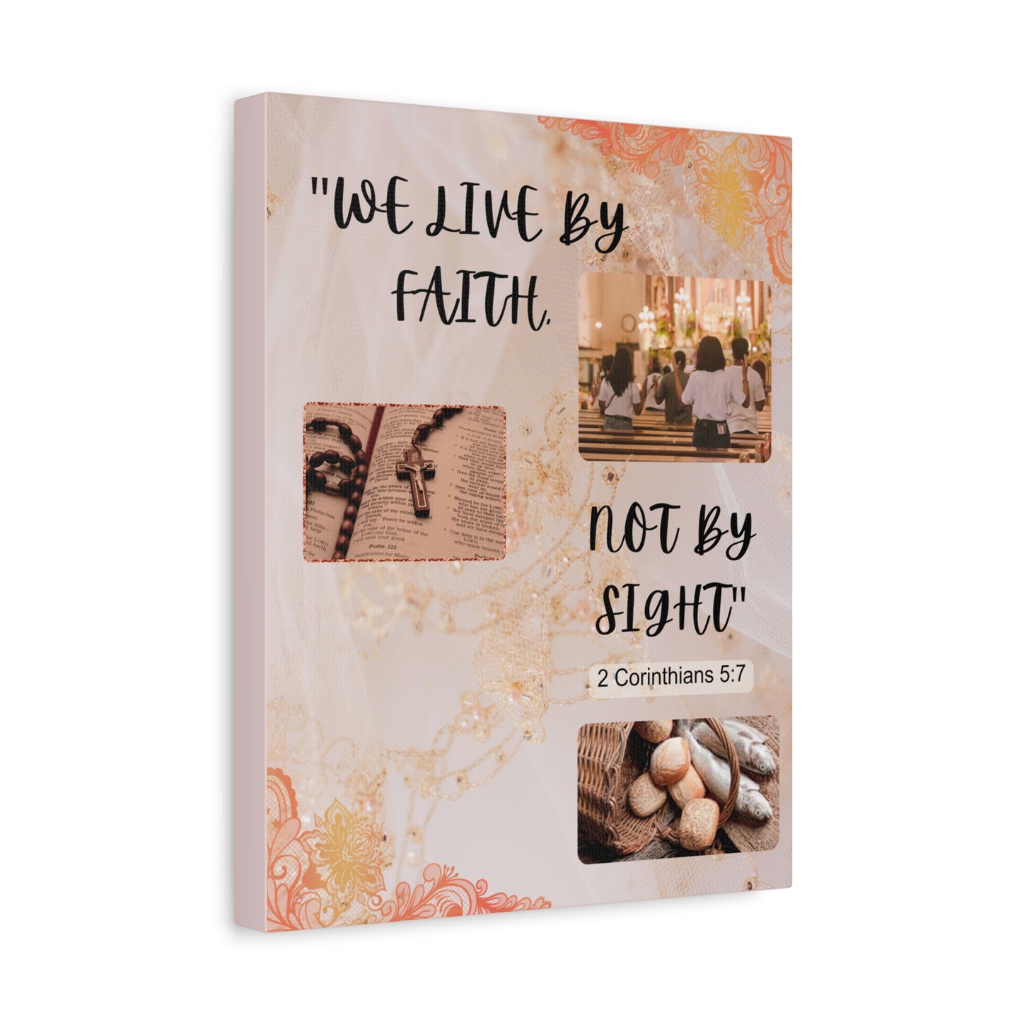 Faith Canvas Wall Art — "We Live by Faith, Not by Sight" (2 Corinthians 5:7)