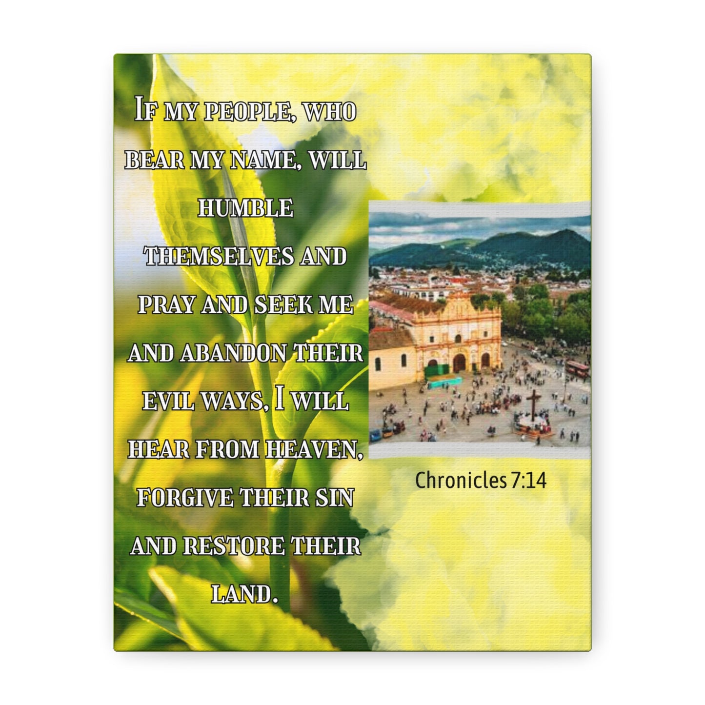 Chronicles 7:14 Bible Verse Matte Canvas Wall Art — Humble, Pray & Restore