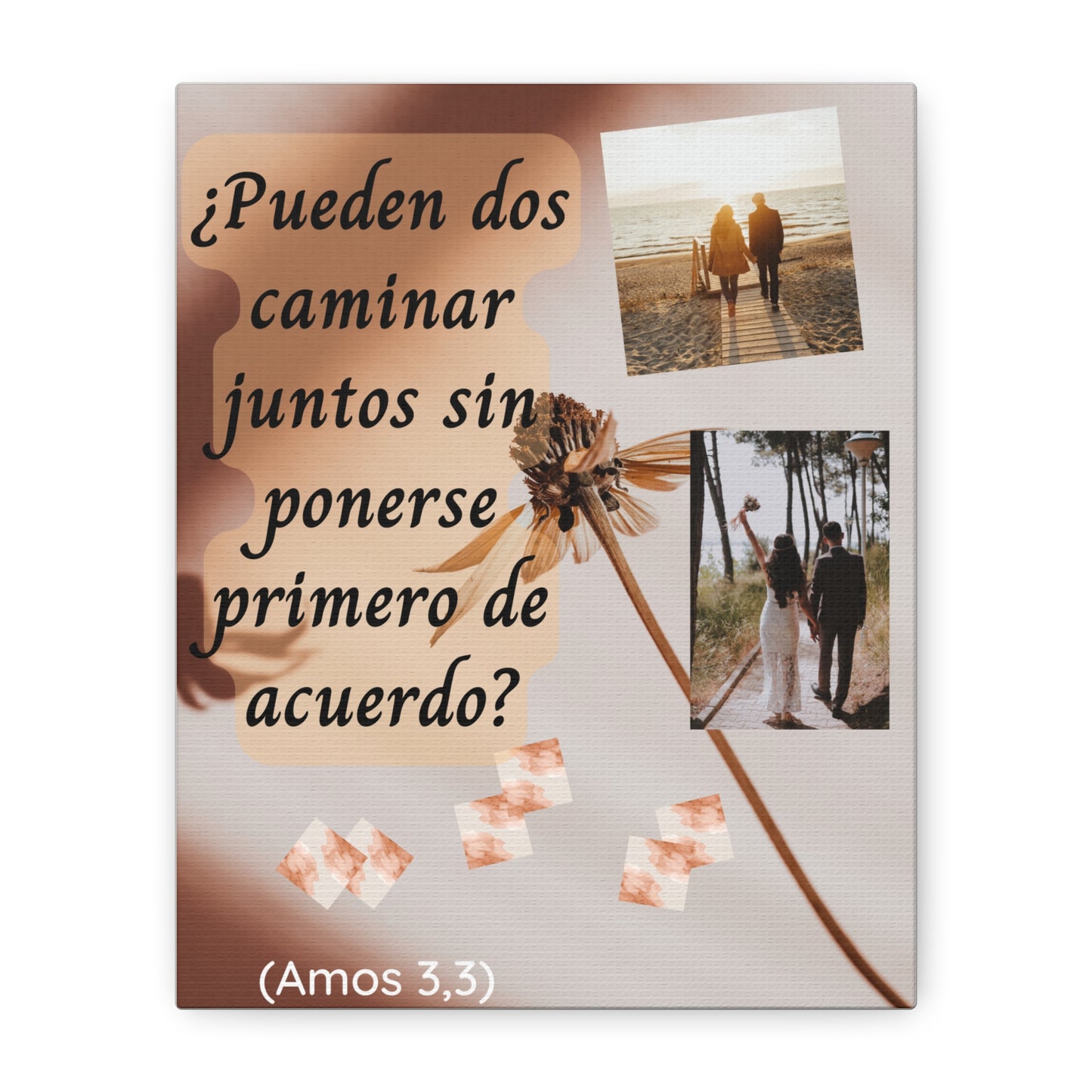 Canvas Wall Art – Spanish Bible Verse ‘¿Pueden dos caminar juntos…?’ (Amos 3:3)
