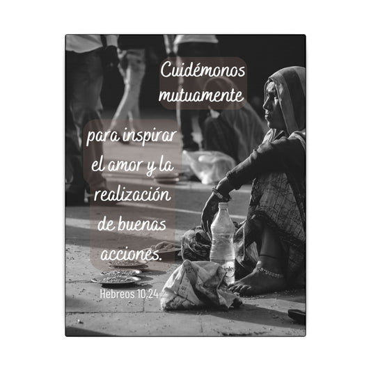 Hebrews 10:24 Spanish Canvas Wall Art — "Cuidémonos mutuamente" Inspirational Matte Print