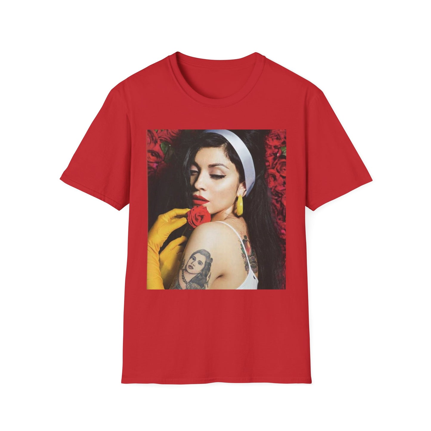 Retro Portrait Tee — Rose & Vintage Glam Graphic T-Shirt