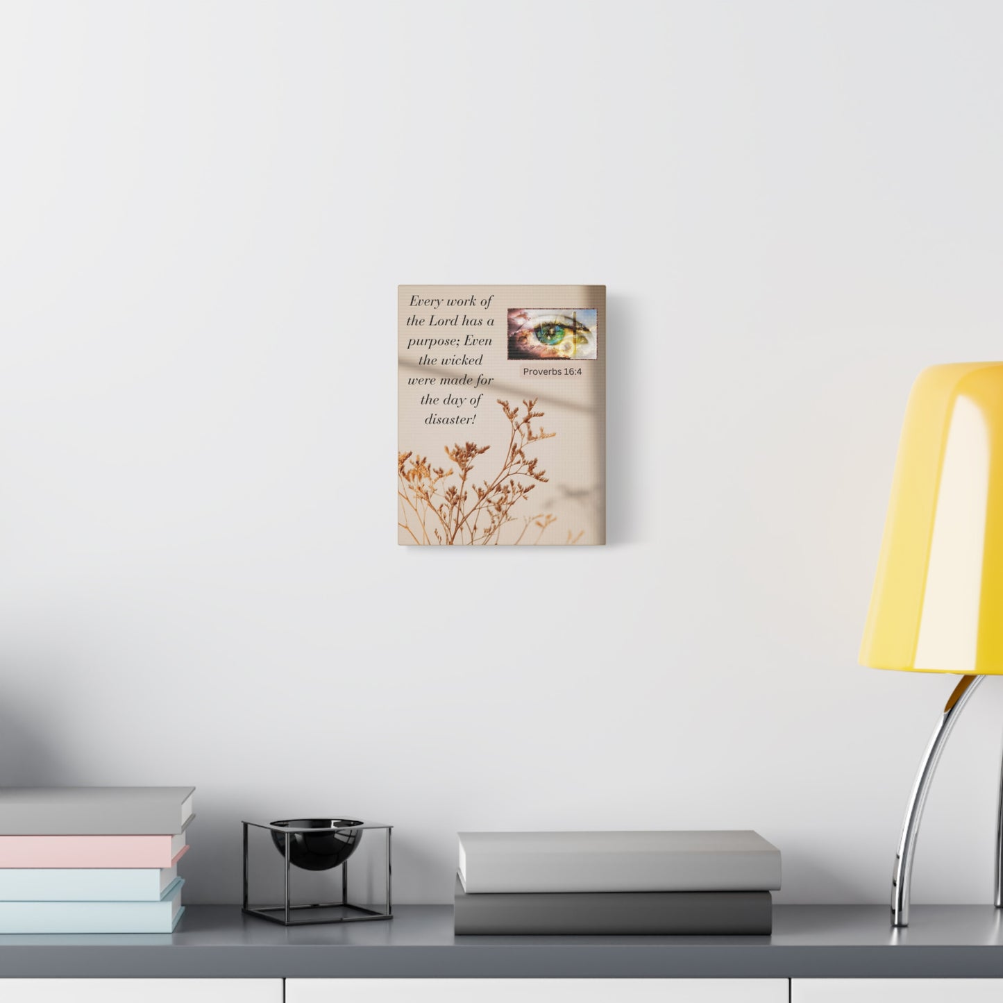 Proverbs 16:4 Canvas Wall Art — Inspirational Biblical Quote Matte Canvas