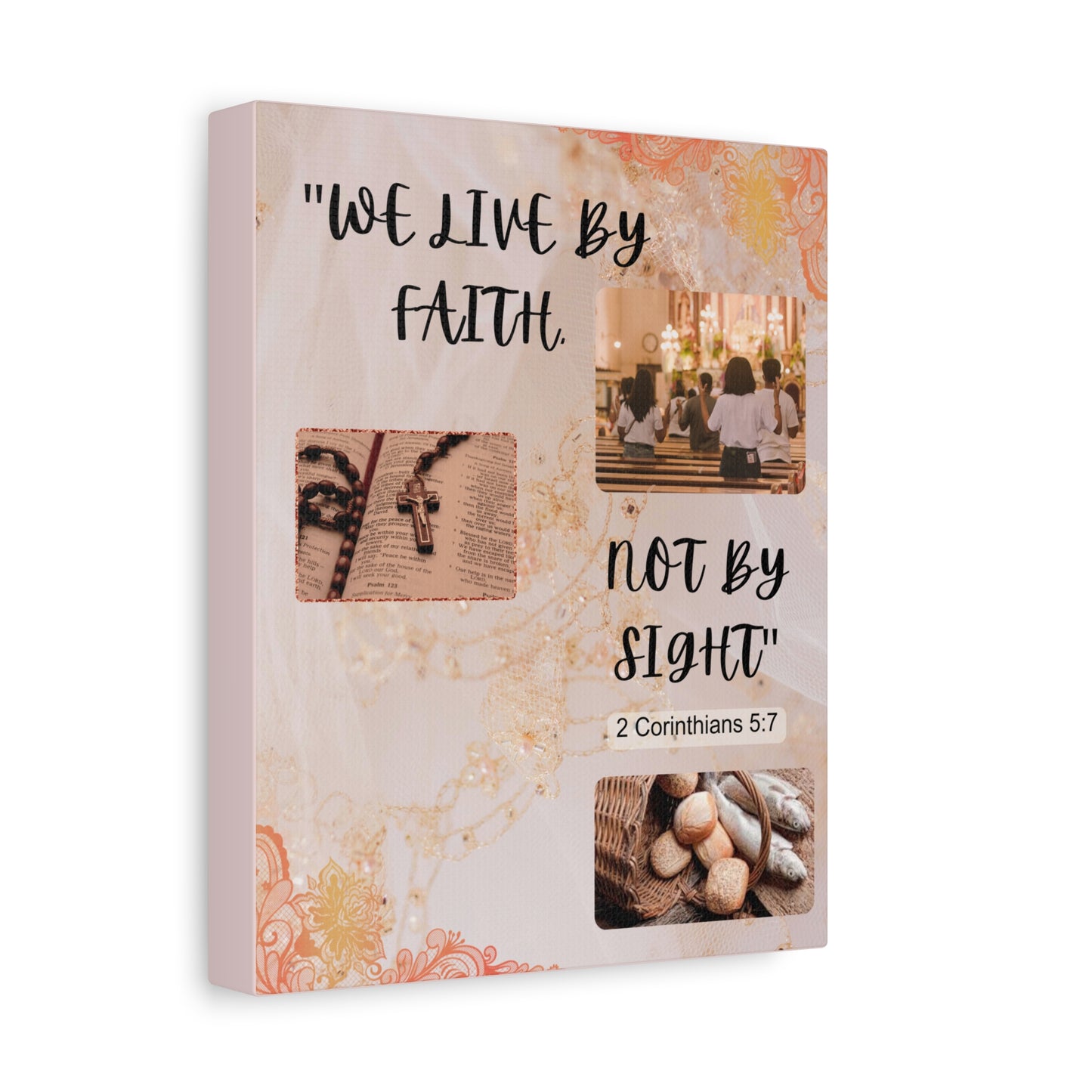 Faith Canvas Wall Art — "We Live by Faith, Not by Sight" (2 Corinthians 5:7)