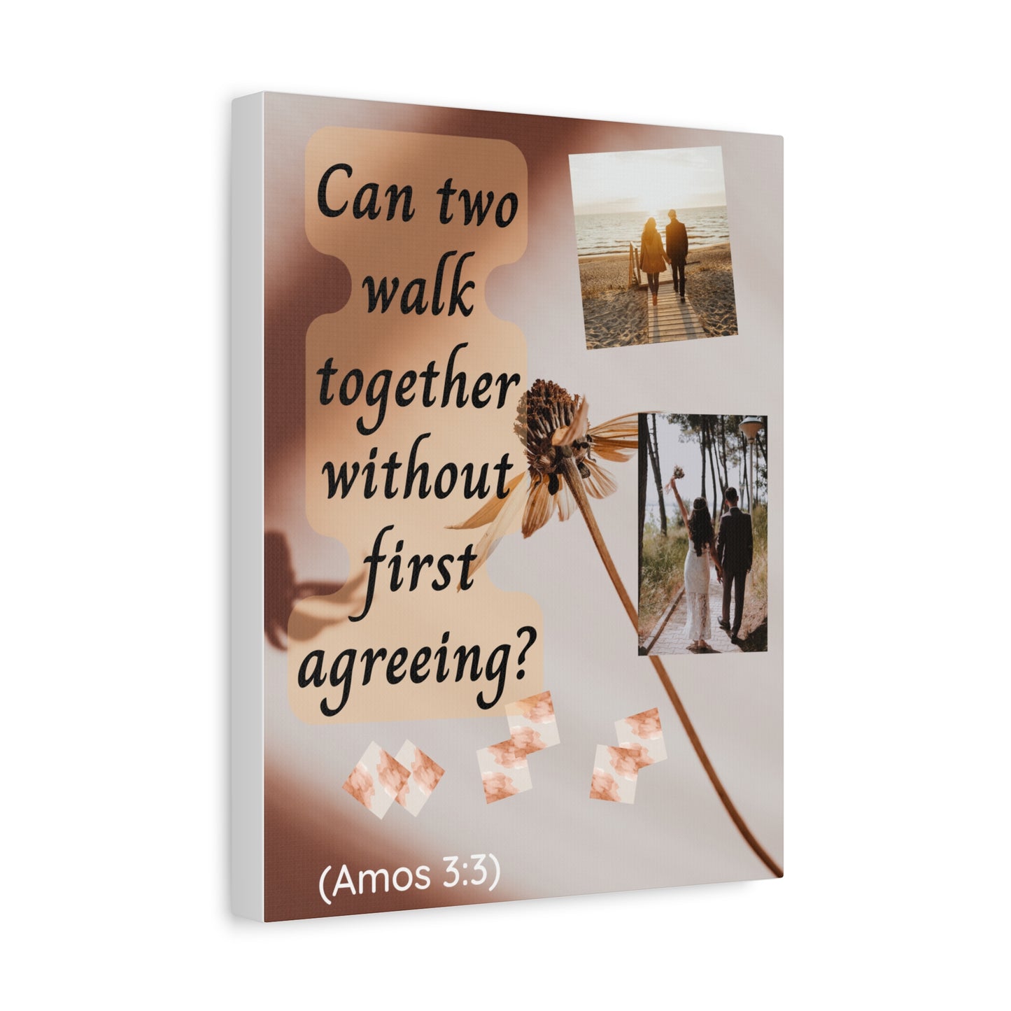 Inspirational Bible Verse Canvas - "Can two walk together without first agreeing? (Amos 3:3)"