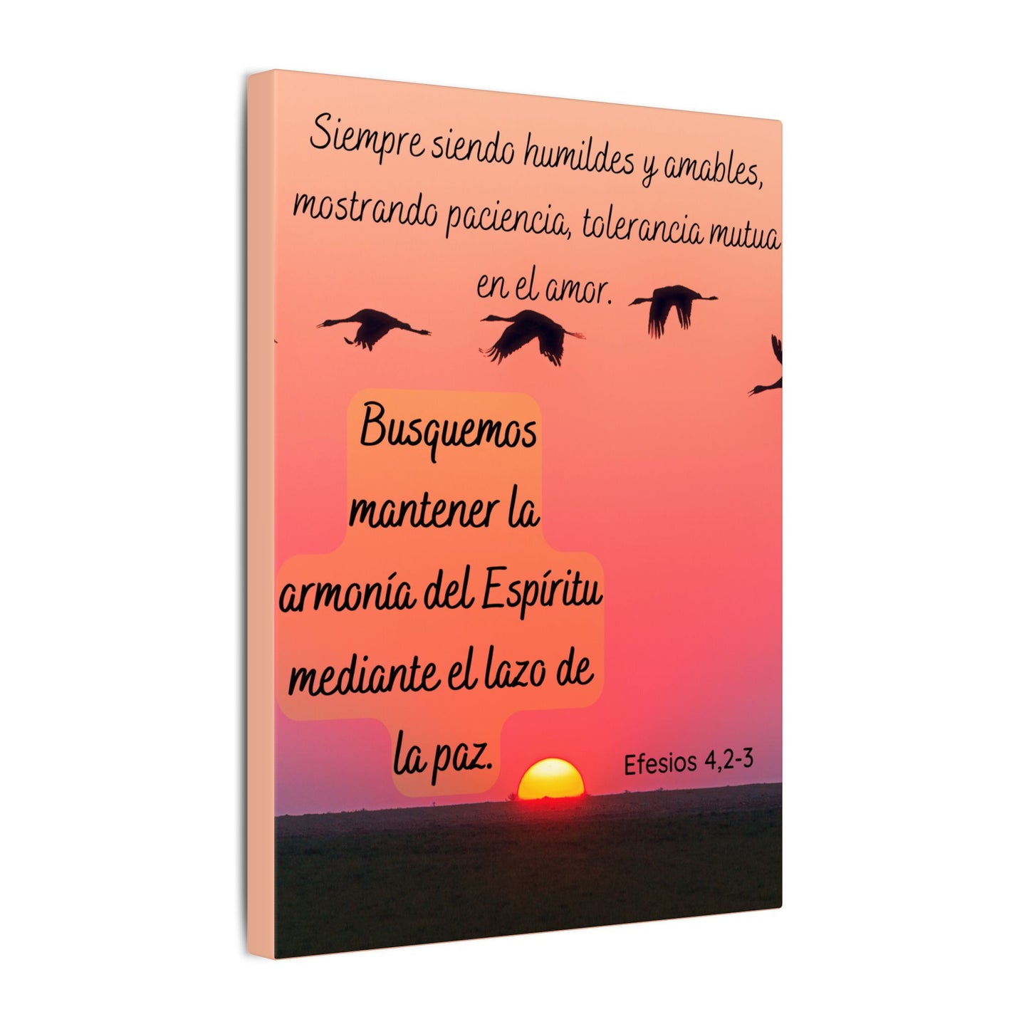 Canvas Wall Art — "...busquemos mantener la armonía..." (Efesios 4:2-3) Sunset Peace