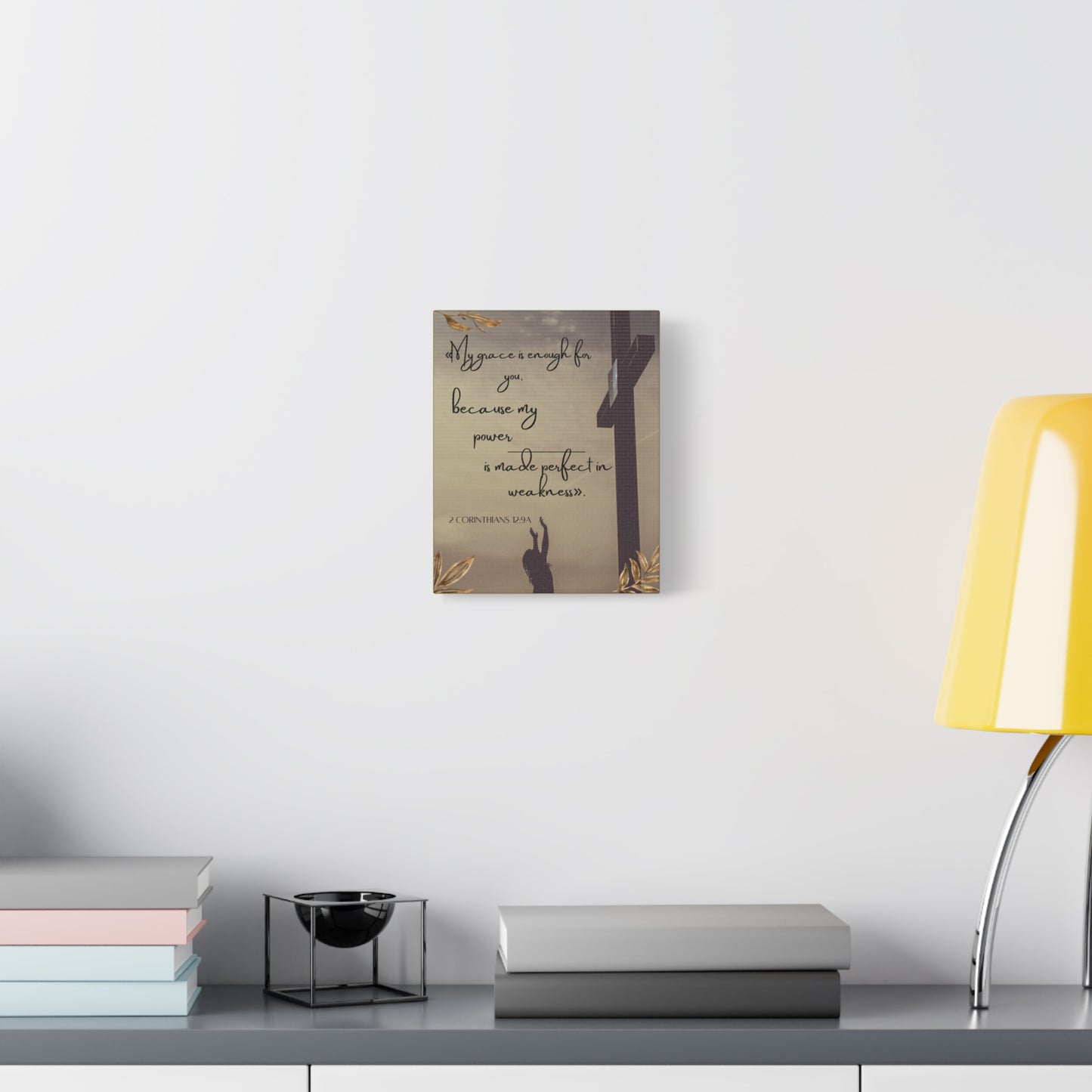 Canvas Wall Art - "My Grace Is Enough" Christian Bible Verse Decor
