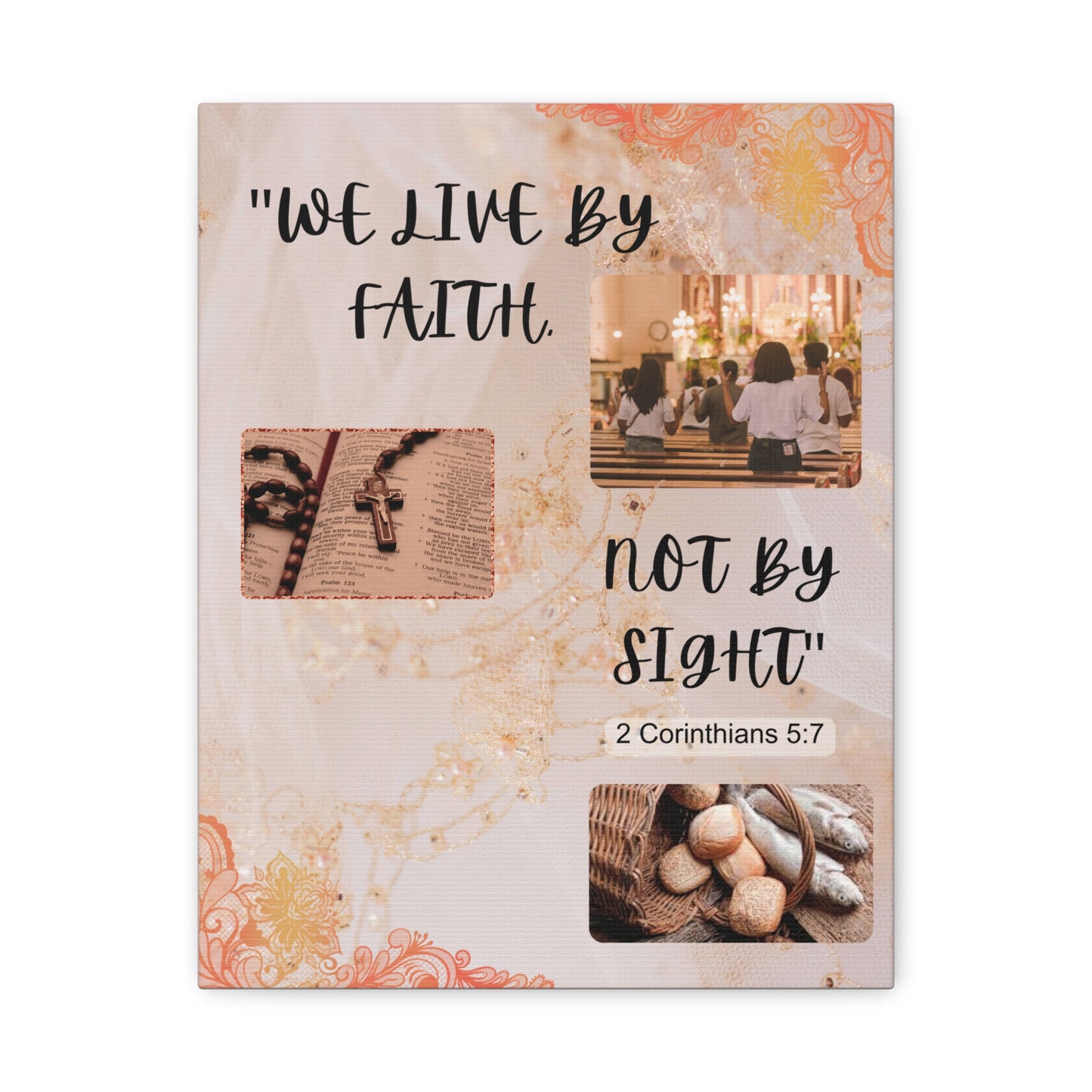 Faith Canvas Wall Art — "We Live by Faith, Not by Sight" (2 Corinthians 5:7)