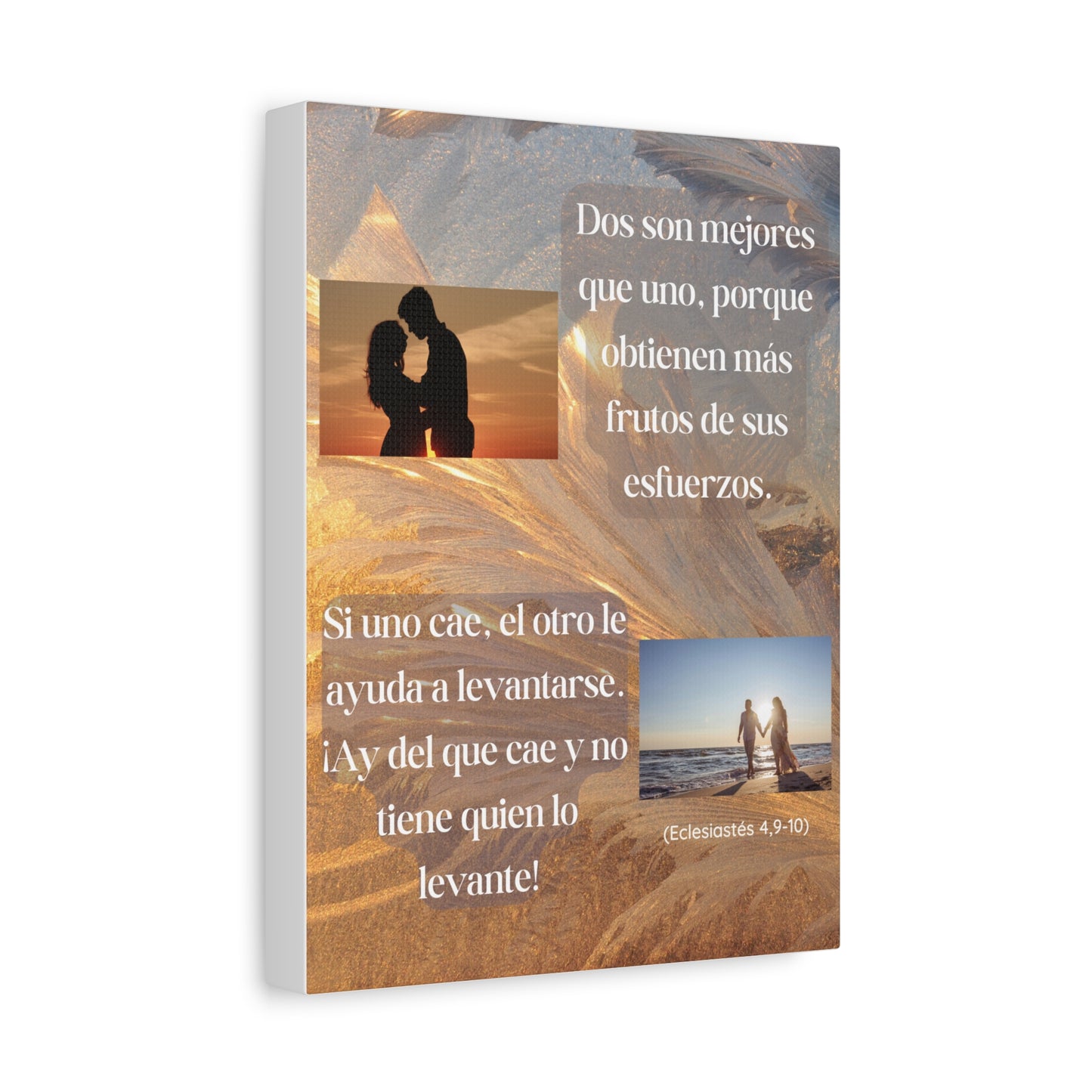 Bible Verse Canvas - 'Dos son mejores que uno' Romantic Couple Wall Art