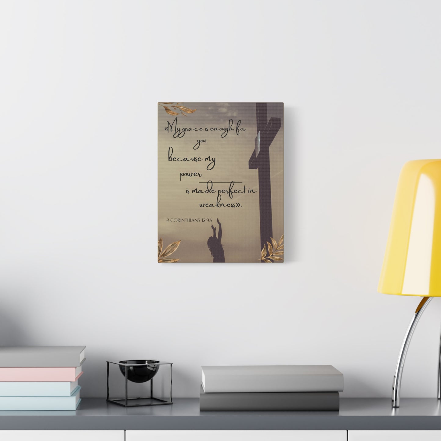 Canvas Wall Art - "My Grace Is Enough" Christian Bible Verse Decor