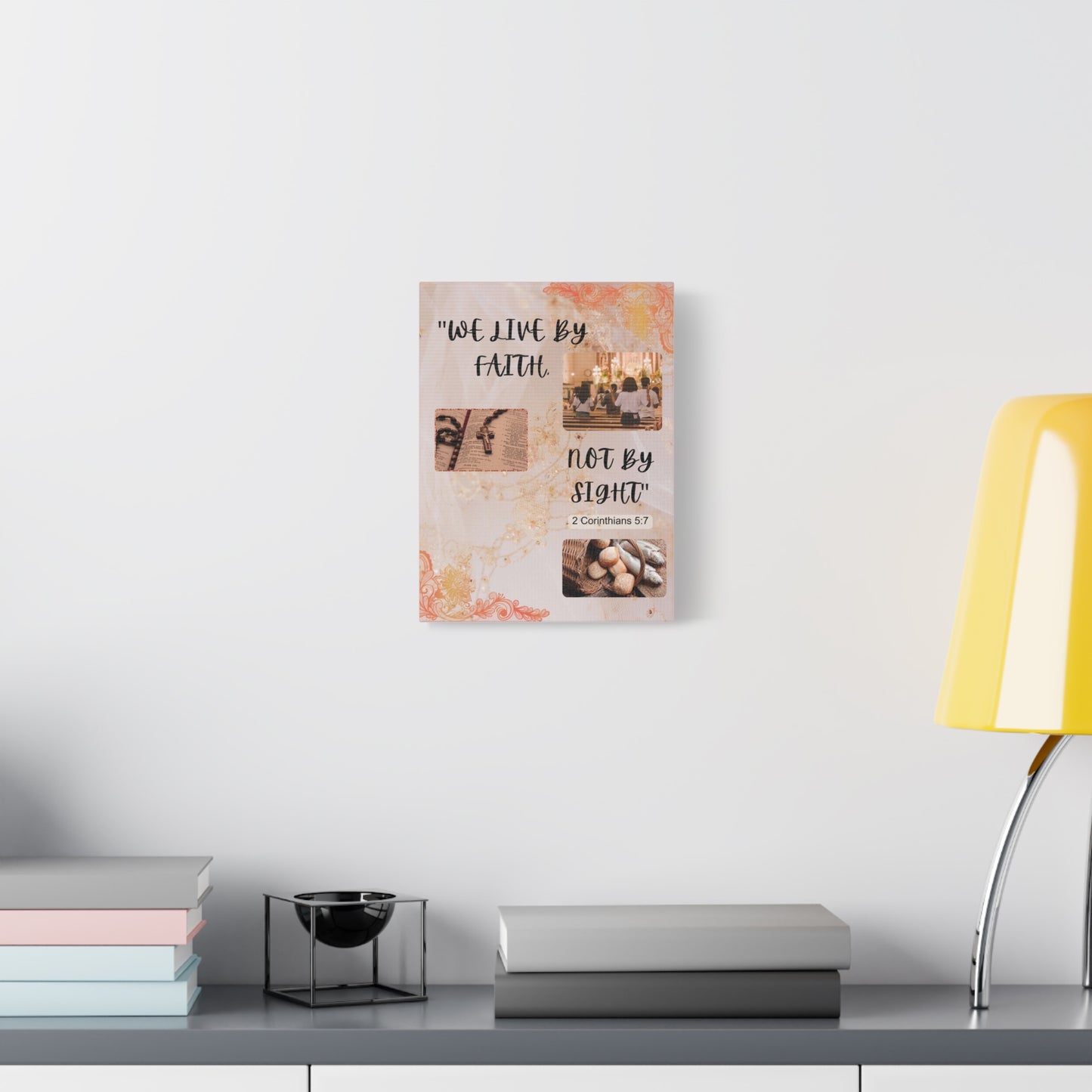 Faith Canvas Wall Art — "We Live by Faith, Not by Sight" (2 Corinthians 5:7)