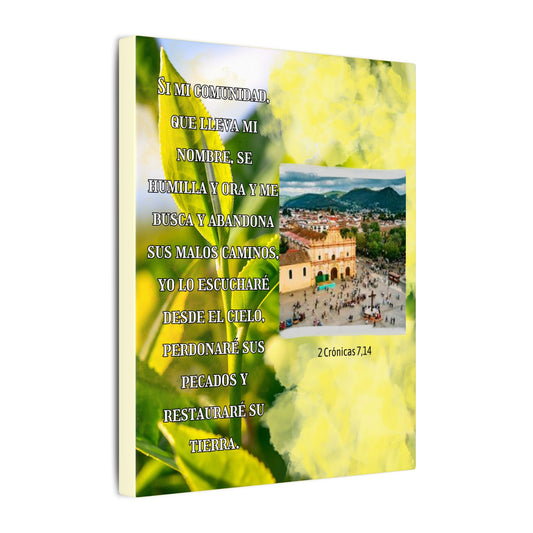 Wall Art – "Si mi pueblo se arrepiente..." 2 Crónicas 7:14 Bible Verse Matte Stretched Canvas